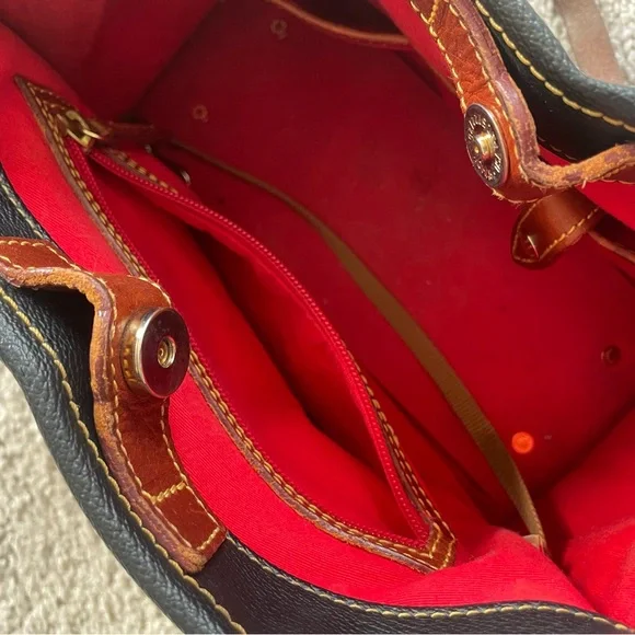 Dooney & Bourke Black and Brown Satchel Purse - Picture 8 of 9